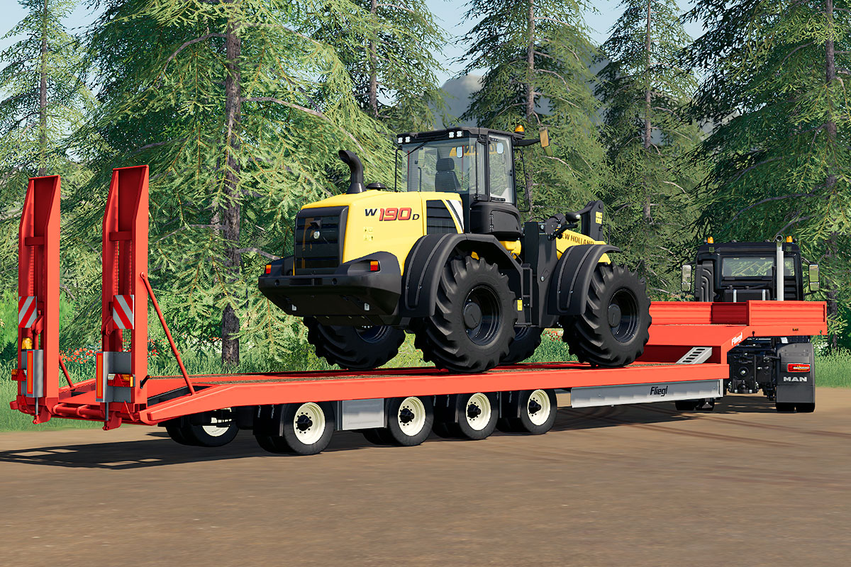 Download the Fliegl 4-Axle Low Loader Semi-Trailer - FS19 Mods.